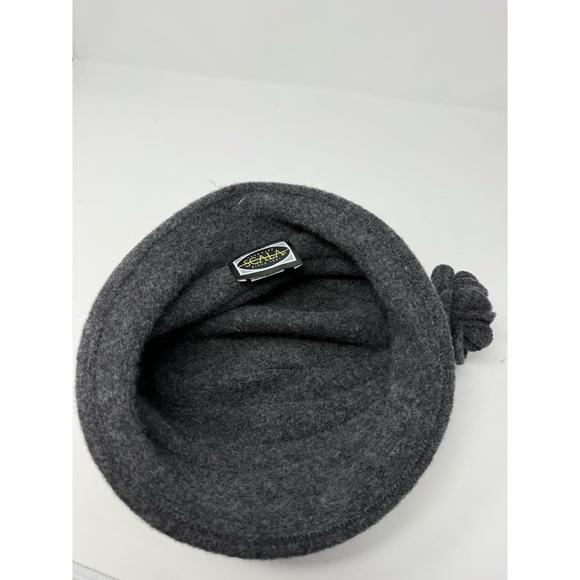 Scala Women's Boiled Wool Cloche with Rosettes Charcoal One Size - Picture 8 of 8